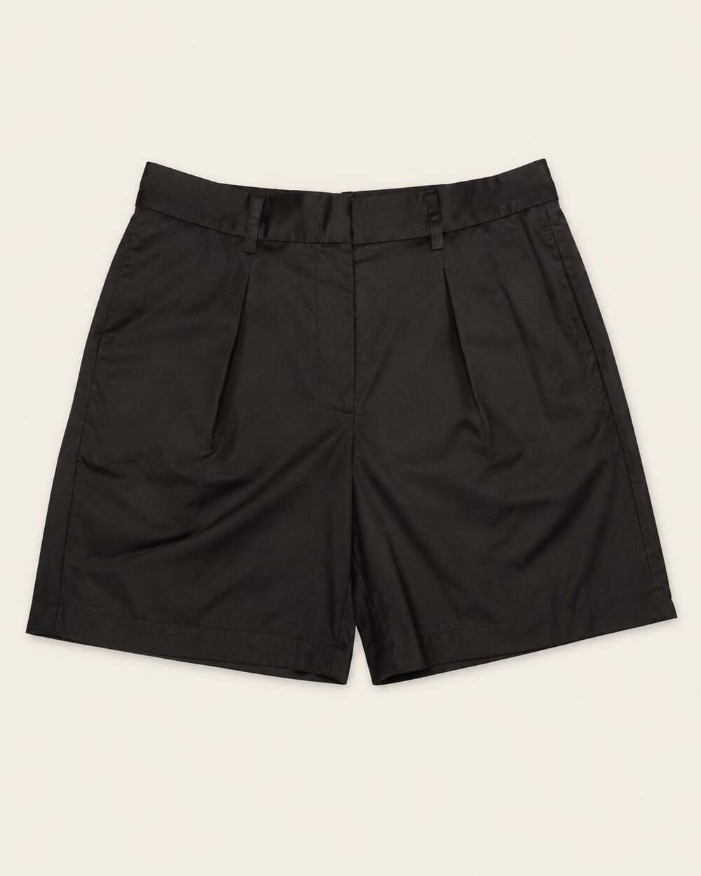 Grammar NYC Black Organic Cotton Tailored Shorts Minimalist Quiet Luxury 30